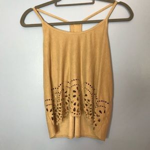 Suede Cut out tank top